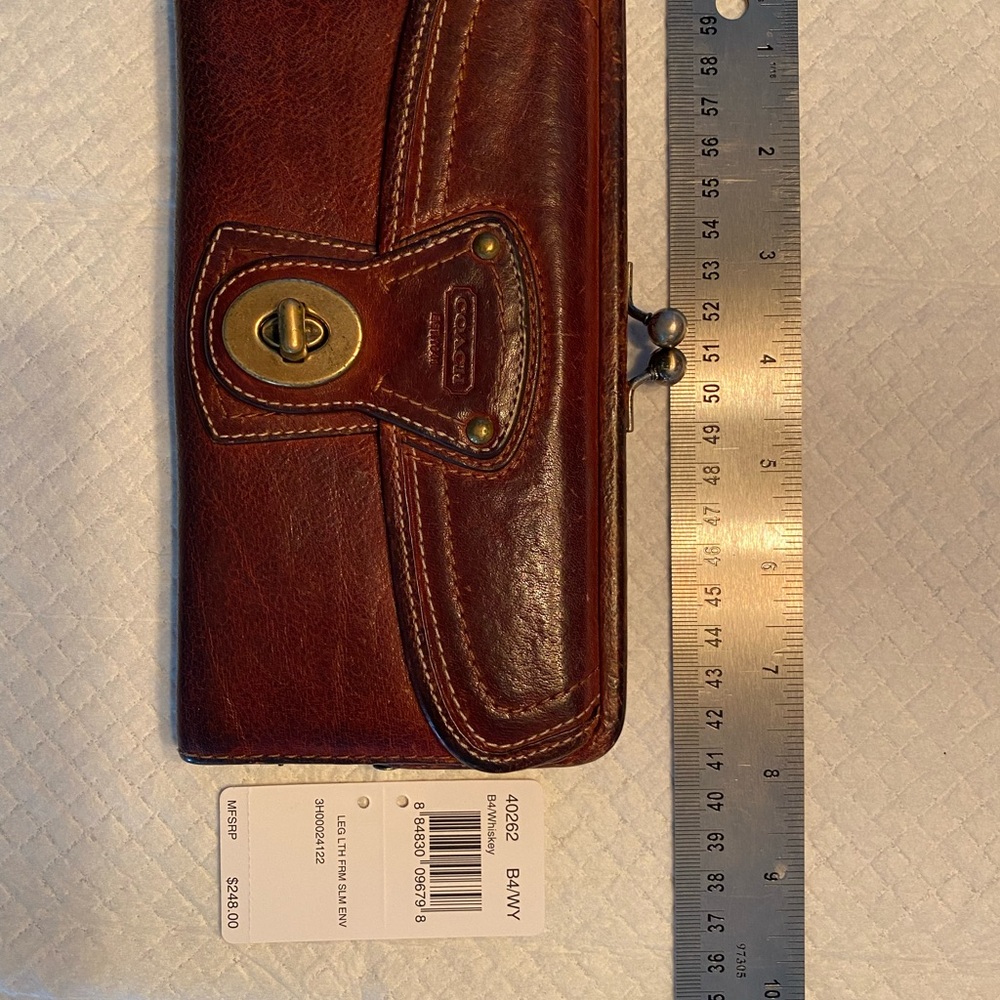 Whiskey Legacy Leather Slim Envelope Wallet Coach